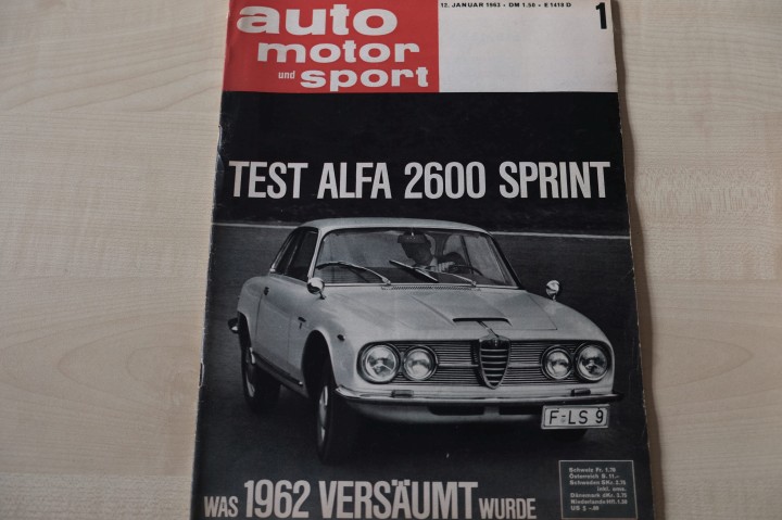 Deckblatt Auto Motor und Sport (01/1963)